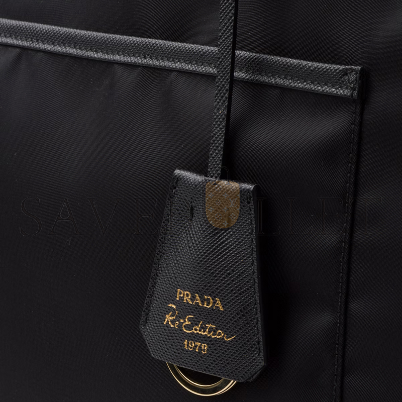 Pra*a Pra*a re-edition 1978 large re-nylon and saffiano leather tote bag 1bg527 (43*31*15cm)